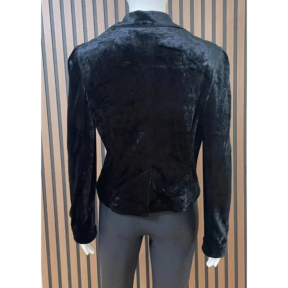 Express Women's S Black Blazer Velvet Rayon Coat Chic Casual Career Business - Picture 2 of 9